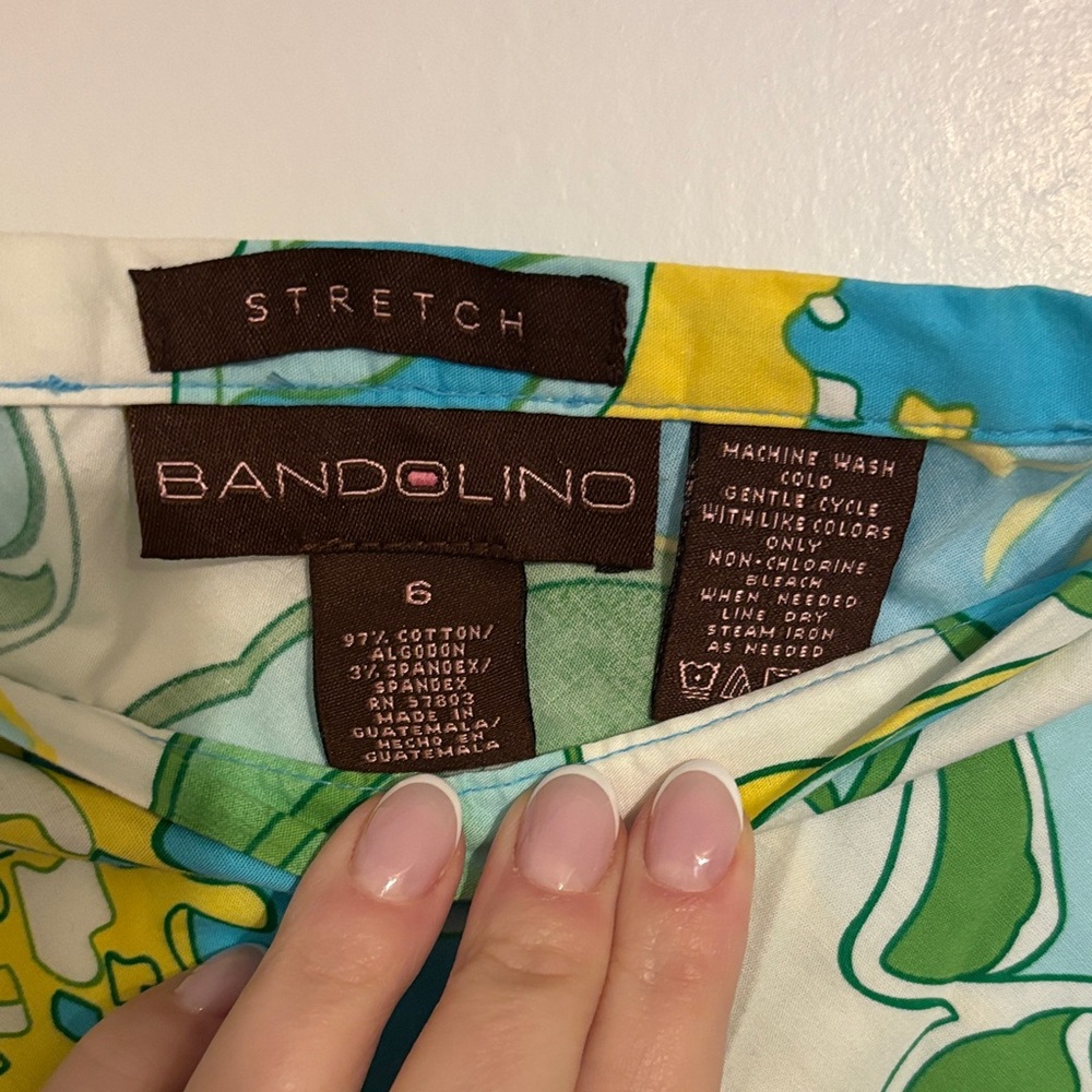Bandolino Floral A-Line Skirt - Blue, Green, Yellow - Picture 2 of 3
